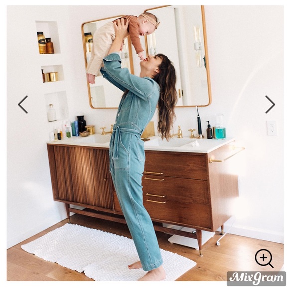 NEW Madewell tie waist denim jumpsuit - Picture 3 of 4